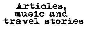 Articles, music and travel stories